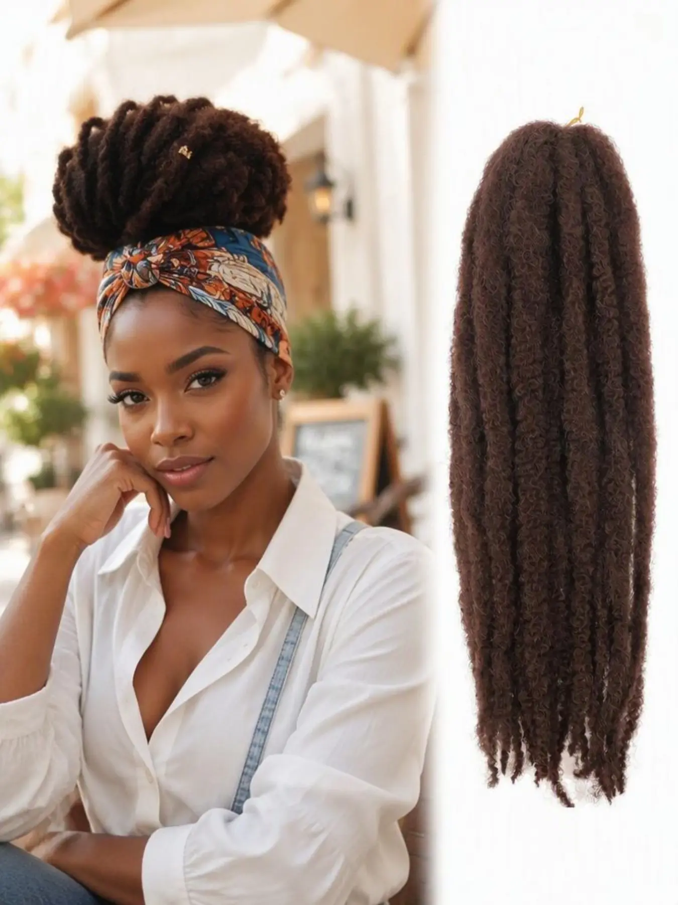 24-Inch Marley Twist Crochet Braiding Hair, Soft Long African Curly Twist Hair Extensions, Synthetic Braids in Black Brown Burgundy Curly Braided Hair for Women Used Daily Party Cosplay Halloween Christmas And New Year Gifts