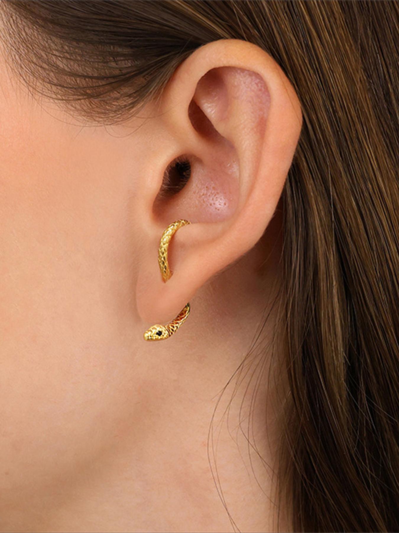 Women's Elegant Snake Design Earrings, Fashionable Jewelry for Party, Daily Clothing Decor, Casual Trendy Jewelry, Trendy All-match & Exquisite Jewelry for Birthday Gift