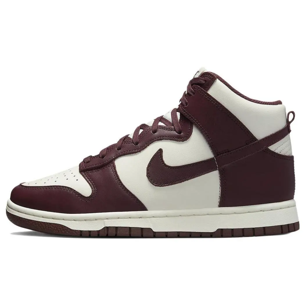 Nike Dunk High Burgundy Crush Women’s Comfortable High-Top Sneakers Verifiable, with credentials and supporting global authentication