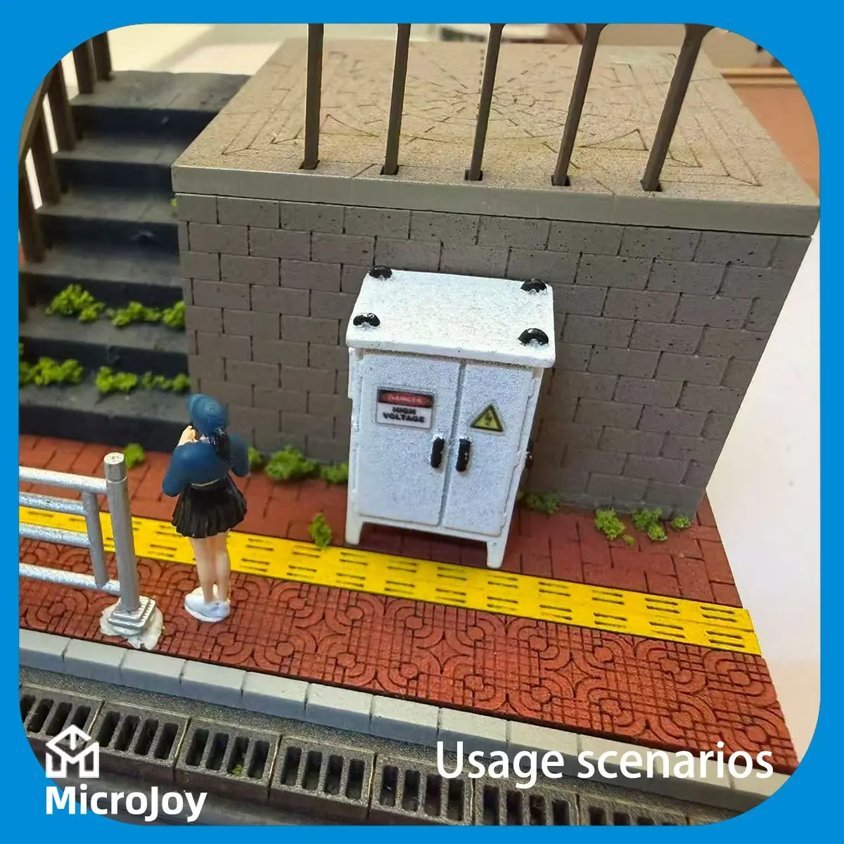 Detailed Scene 1: 1:64 Scale Micro Model Repair Shop, Mini Electric Box Decor, Car Model Street Transformer Box, Vintage Setup