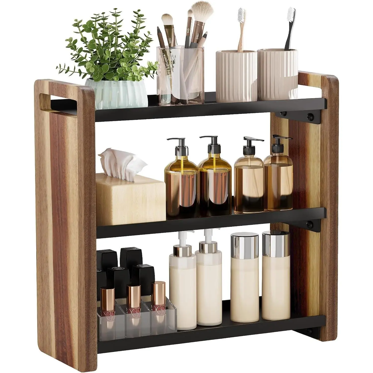 Bathroom Counter Organizer,Bathroom Counter Shelf,Bathroom Organizers,Organizers and Storage,Under Sink Organizer,Cologne Organizer For Men,Cologne Cabinet,Vanity Shelf(Acacia 3 Tier)