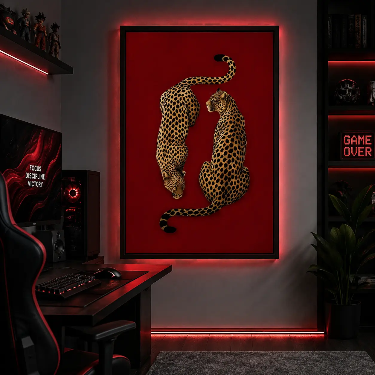 Leopard Wall Art – Vintage Cheetah Poster |   Retro Y2K Aesthetic, Maximalist Animal Print Decor, Bold Dopamine-Inspired Leopard Art, Canvas Wall Art, Canvas Prints, Framed Canvas, Unframed Canvas, Animal Wall Art, Leopard Decor, Bedroom Decor, Office Dec