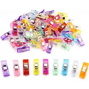 100 count  Sewing Clips Multipurpose Sewing Accessories Quilting Supplies Crafting Tools,  9 Bright Colors (B)