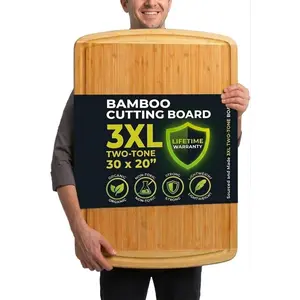 30 x 20    Board with Lifetime Replacements -   Chopping Board - Wooden Butcher Block  Board for Carving Turkey, Grilling Brisket and BBQ