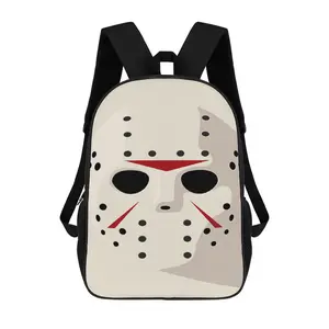 Jason Voorhees Backpack Printed School Book Bag Travel Daypack 17 inch Rucksack for Men Women