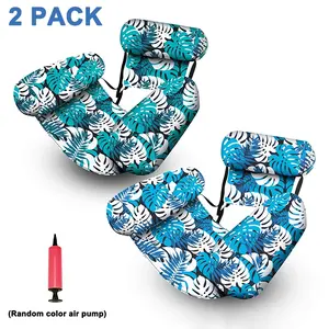 2-Pack Inflatable Swimming Pool Float Chair, Adult Heavy-Duty Swim Ring, Beach Lake Pool Party, Summer Water Fun, Includes Pump