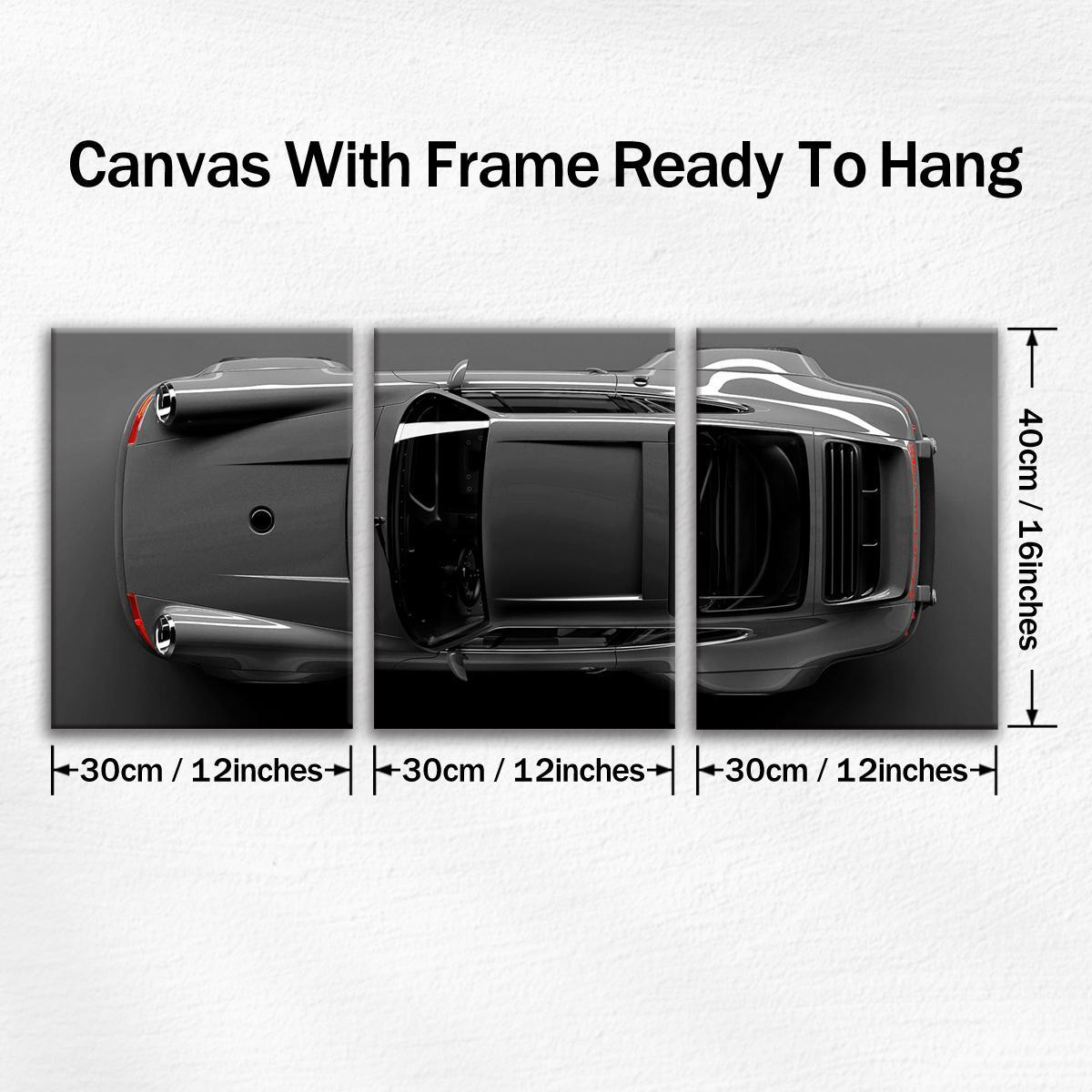 Fashion Car Pattern Canvas Painting with Frame, 3 Counts/set Modern Art Design Wall Art, Wall Decor for Home Interior Living Room Bedroom Office