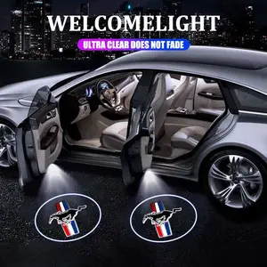 2pcs LED Lights Car Door Welcome HD Logo Projector Lamps, for Ford Mustang Focus Fusion Transit Fiesta Explorer Ranger Smax Accessories
