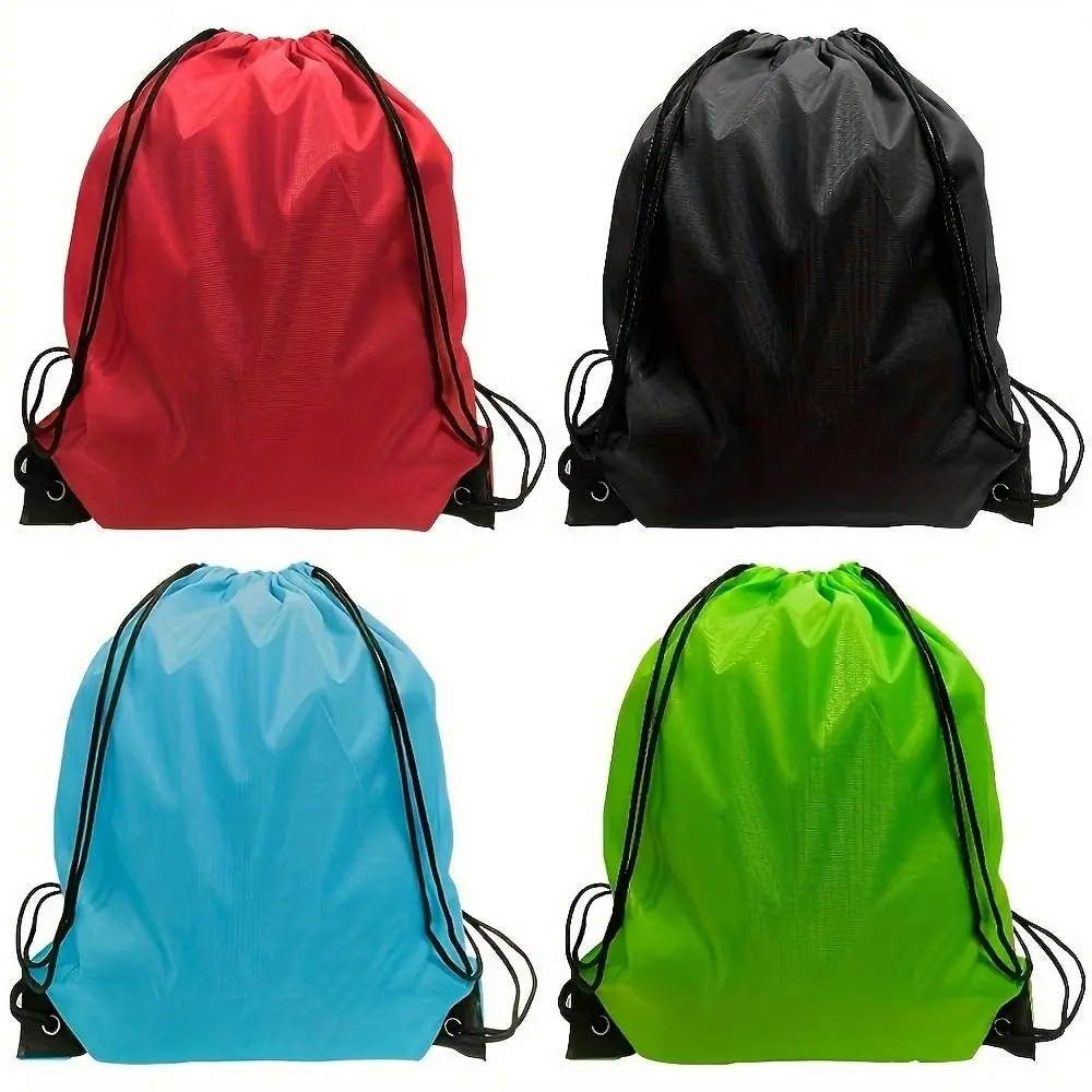 4pcs Unisex Random Color Drawstring Backpacks, Ideal for Gym and Outdoor Activities, Versatile Sports Storage Bags