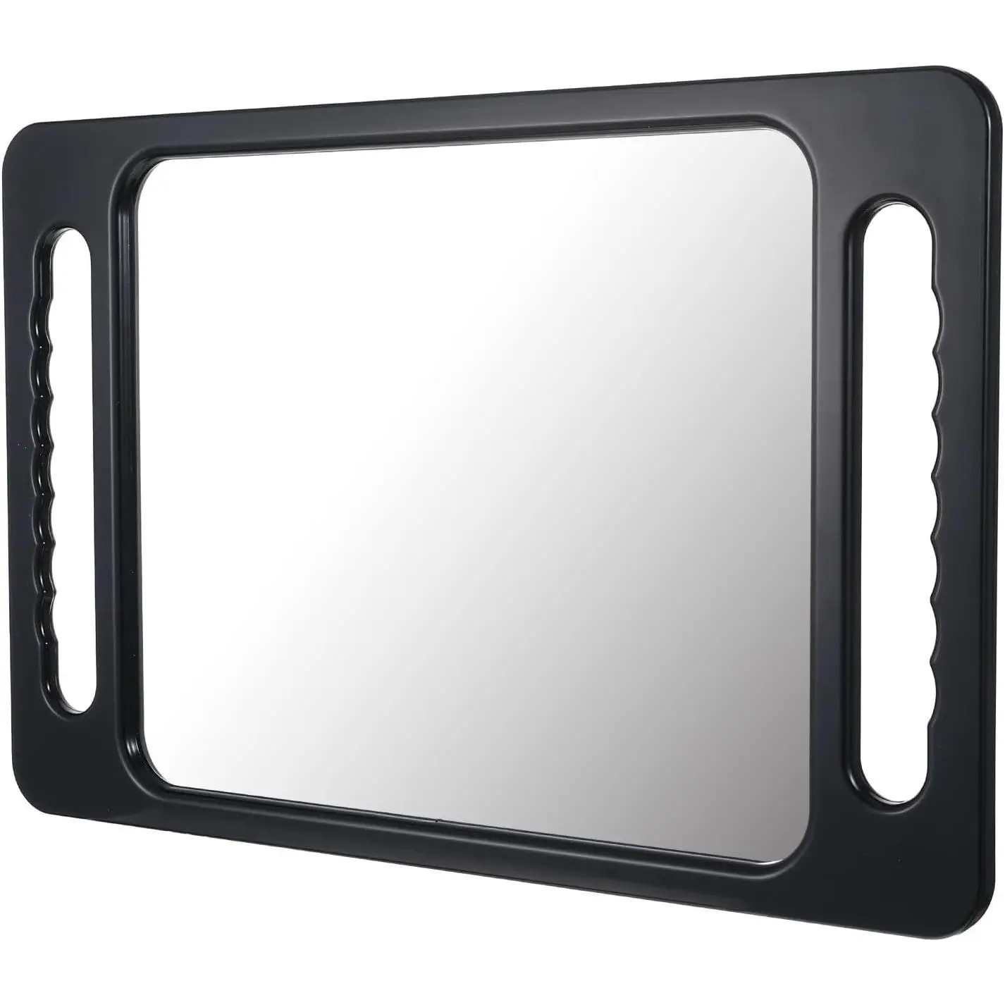 Unbreakable Portable Makeup Mirror with Double Handles Large Handheld Tray Mirror Durable Lightweight Mirrors for Beauty Salon Barbers and Stylists Ergonomic Handgrip