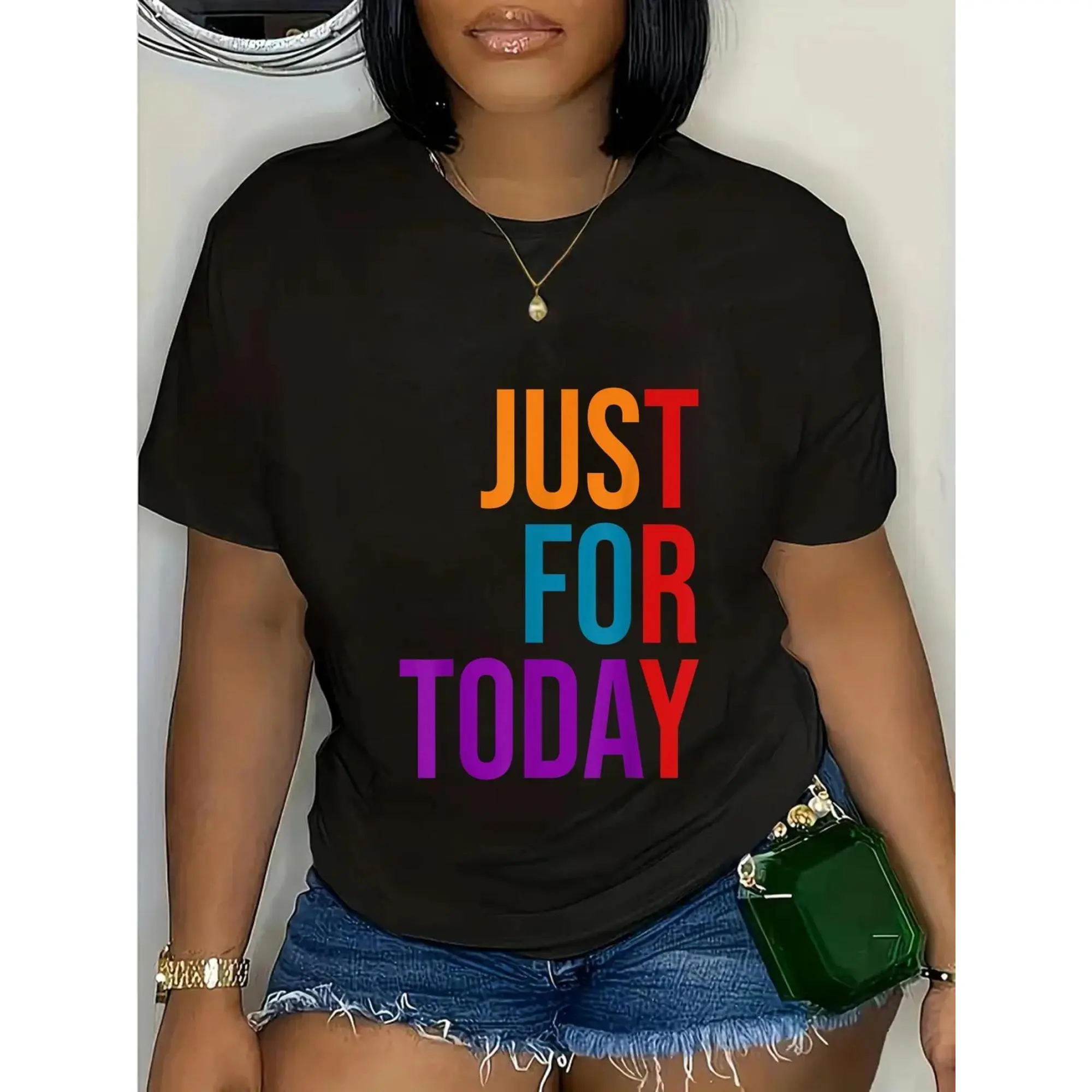 [Addiction Awareness T-Shirt] Just for Today Addiction Awareness Clean and Sober T-Shirt | Casual Short Sleeve Shirt