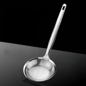 Large-Size Fine Mesh Kitchen Skimmer Spoon, Sturdy Stainless Steel Utensil, Ideal for Removing Foam, Grease from Fried Food & Soups, Utensils
