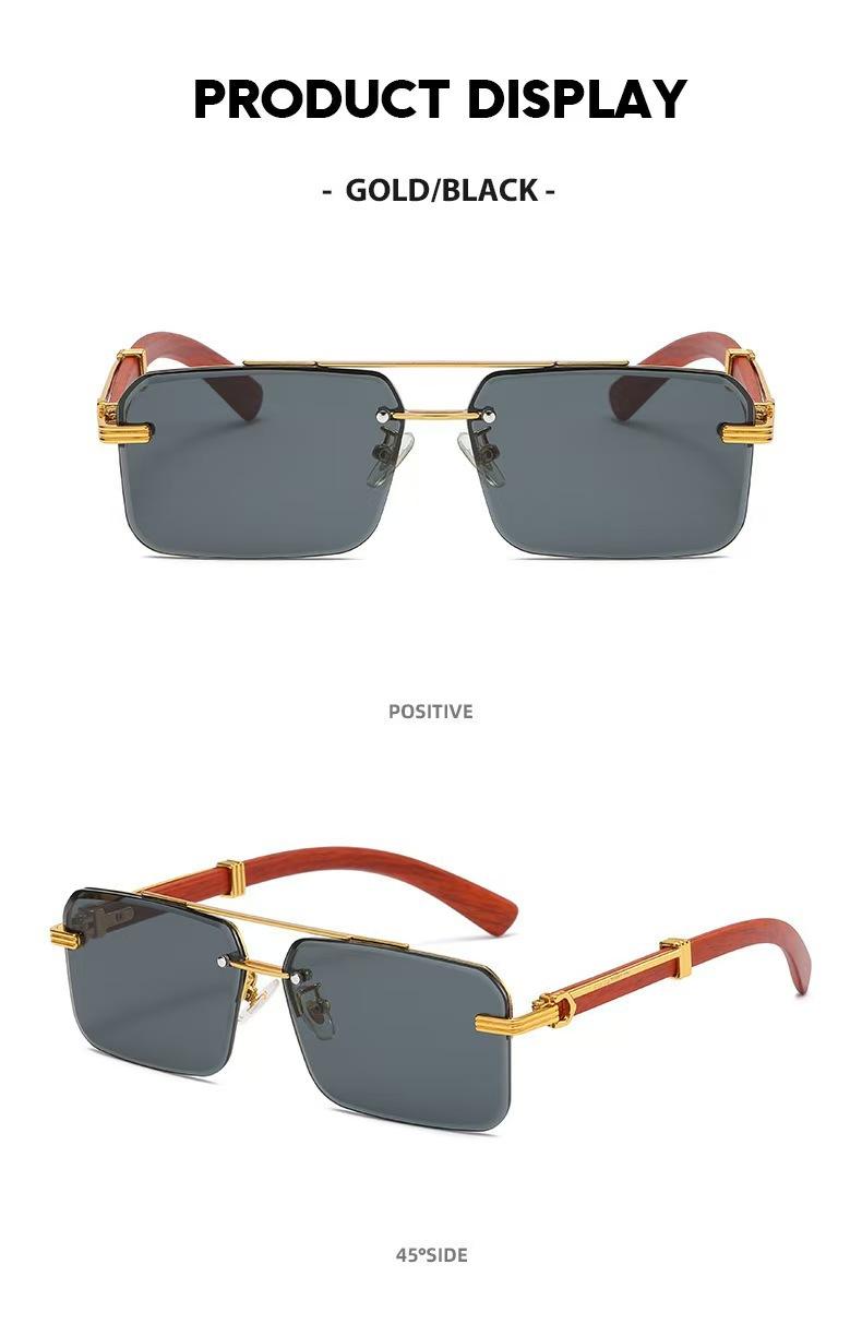 2 Pairs Unisex Rimless Square Lens Fashion Glasses Metal Double Bridge Trendy Eyewear PC Material Lightweight Stylish Accessories Perfect for Outdoor Parties Vacations Travel Driving Streetwear & Photo Props