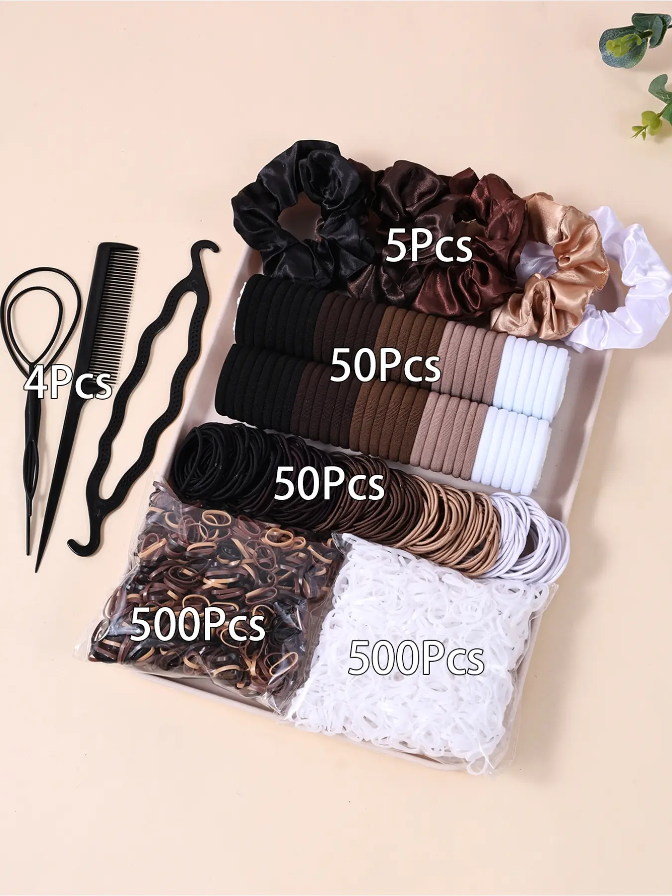 1,109-piece hair tie and comb set, hair styling tools kit, summer fresh and cool hair accessories, Lightweight Hair Tool