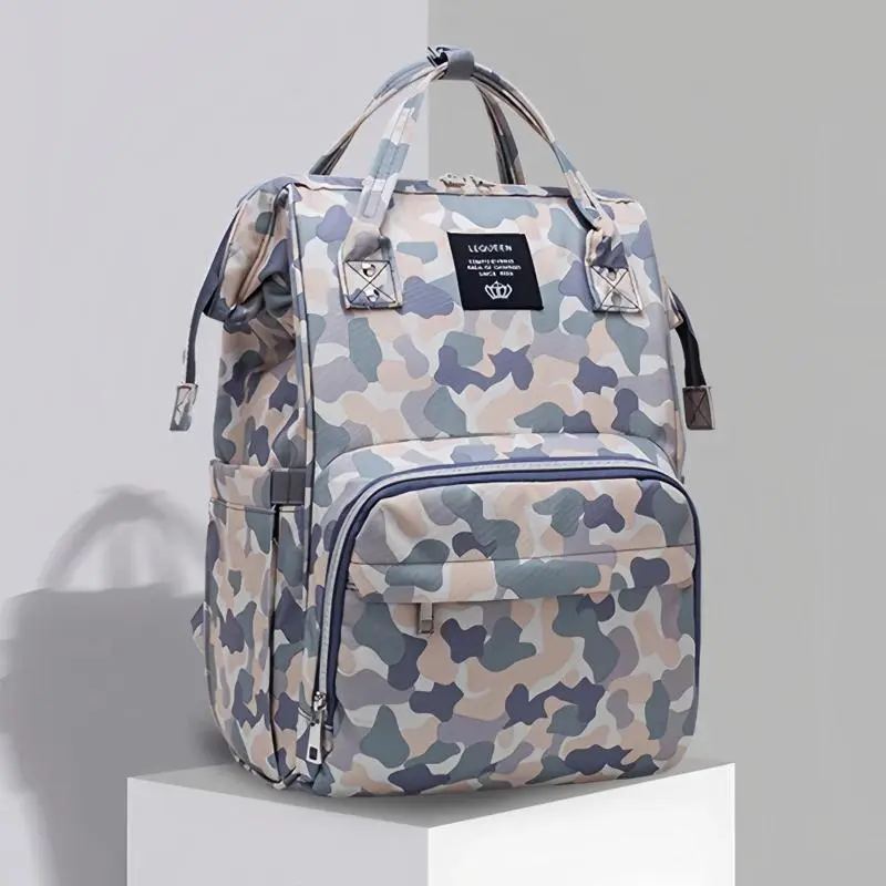 Camouflage Prints Diaper Backpack for Newborn Baby Large Capacity Waterproof Diaper Bag Stylish Baby Stroller Diaper Bag