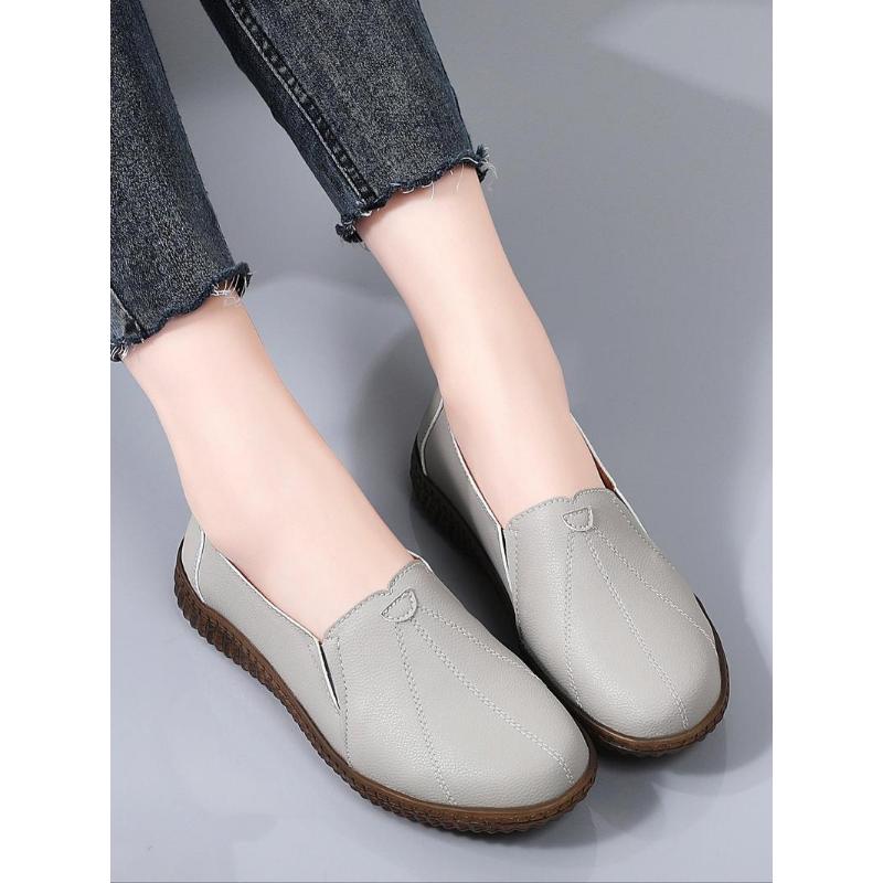 (New)Women's Solid Color Slip on Walking Shoes, Casual Comfortable Flat Shoes for Daily Wear, Lightweight Breathable Shoes for Women & Girls(Gift)11