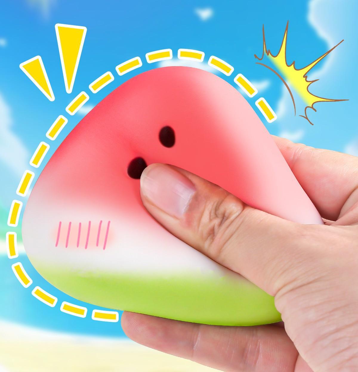Super Soft Watermelon Squishy Slow Rebound Wet Texture Fidget Toy, Stress Relief Anti-Anxiety Desk Decor, Kawaii Gift for Teens Girls, Calm Sensory Toy for School Office Home, Satisfying Squishy Fun