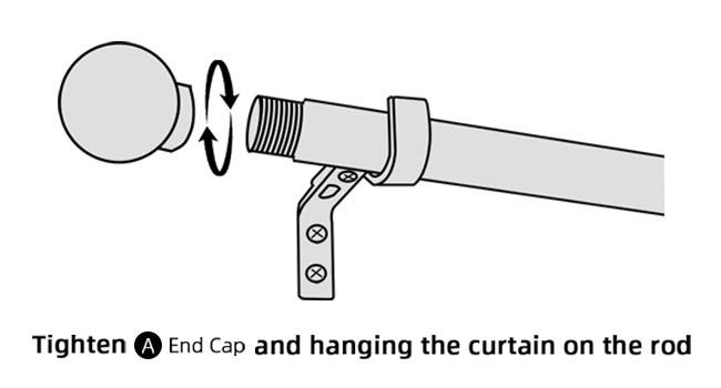 H.VERSAILTEX Curtain Rods for Windows Adjustable Length 1 Inch Diameter Bedroom, Kitchen, Living Room Curtain Rod with Classic Round End Caps