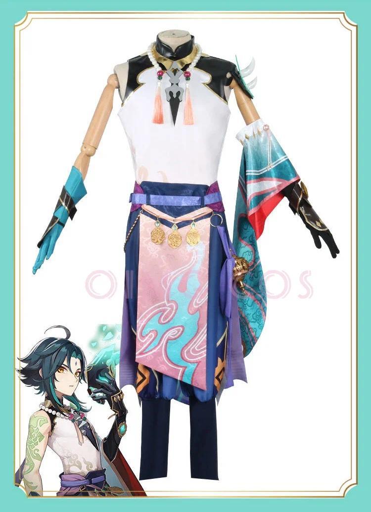 Xiao Cosplay Costume Genshin Impact Adult Carnival Uniform Wig Anime Halloween Costumes Women Game # 1 # W.