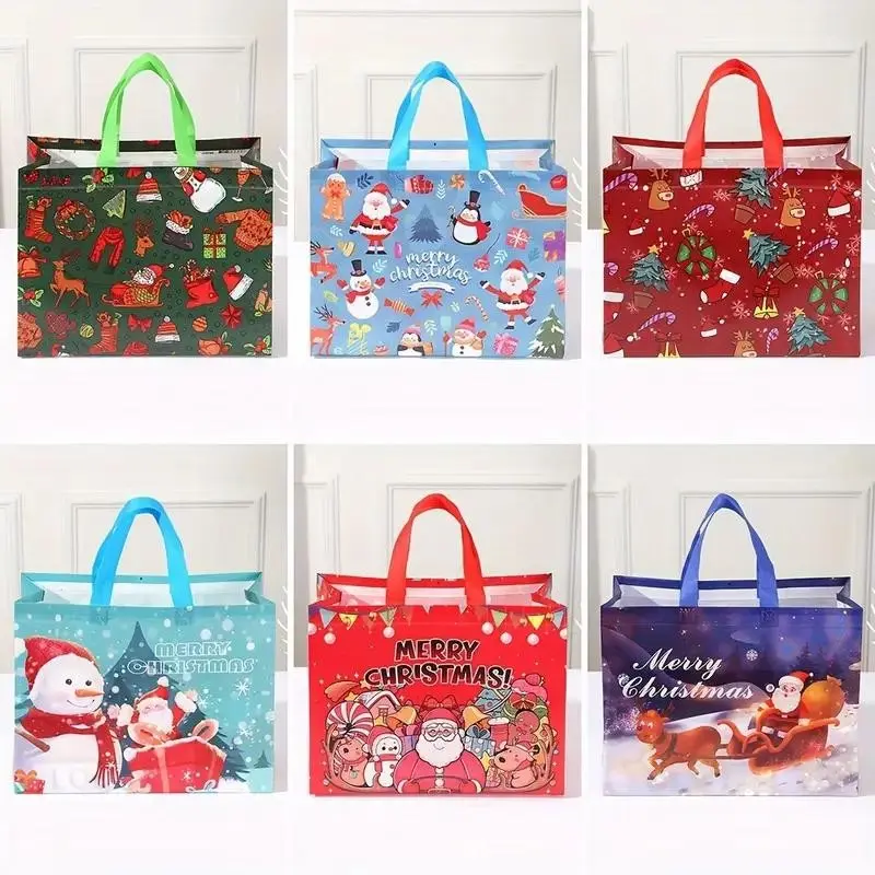 18/36pcs Extra Large Christmas Gift Bags, Non-Woven Material, Durable & Reusable, Perfect for Holiday Gifts & Parties, Gift Wrapping Sets