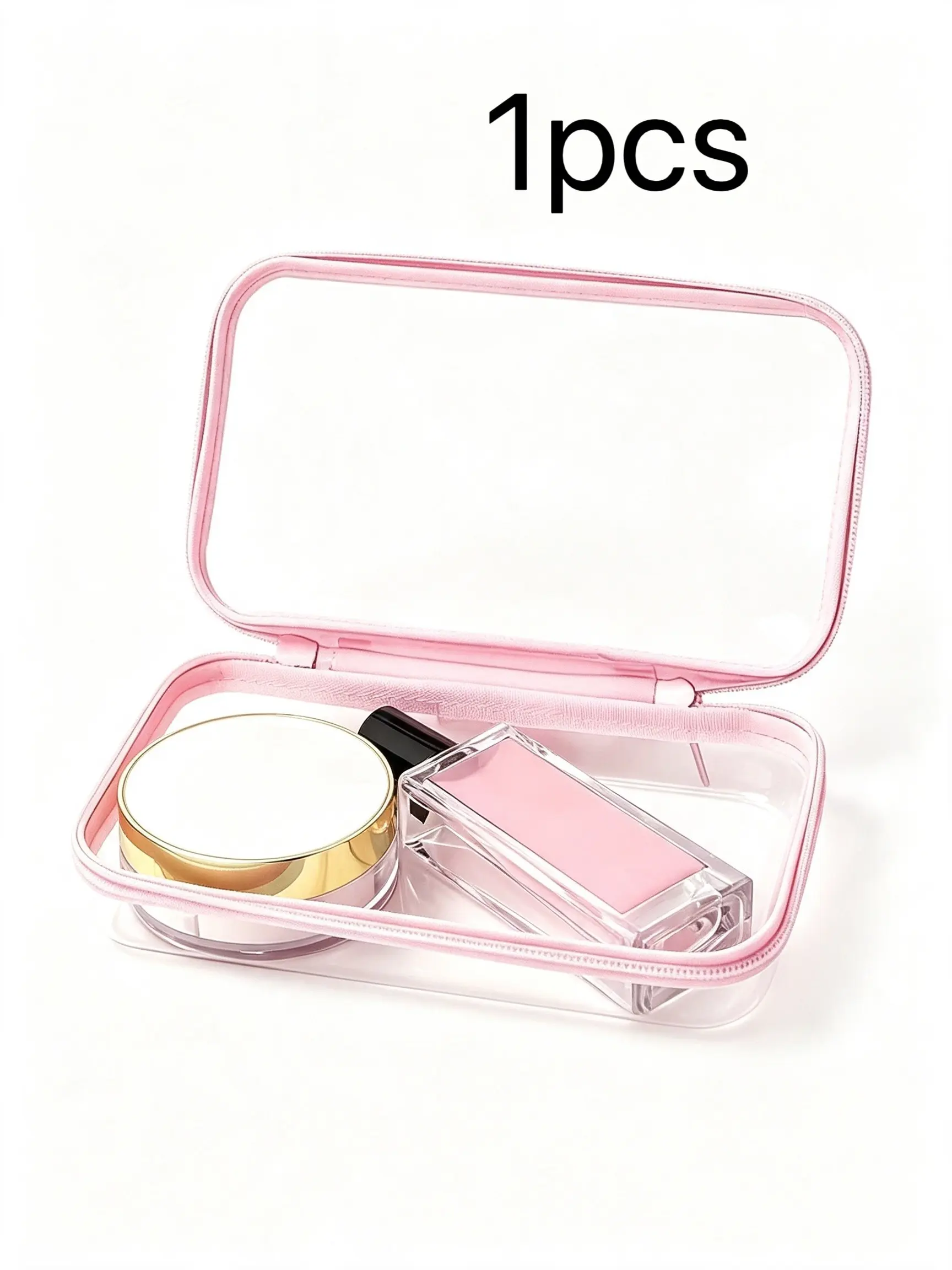Transparent Zipper Bag, Hard Shell Travel Kit, Diaper Bag, Makeup Pouch, Storage Box, Ideal for Travel, Home, Office, Stationery
