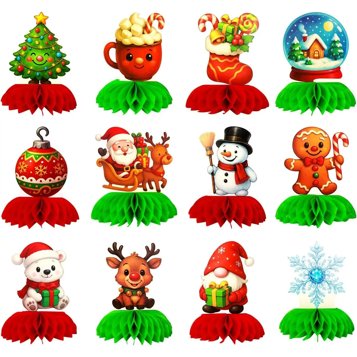 12 count Christmas Party Table Decorations Centerpieces,  Xmas Holiday  Decor for Dinner, Winter Holiday and  Year Celebration