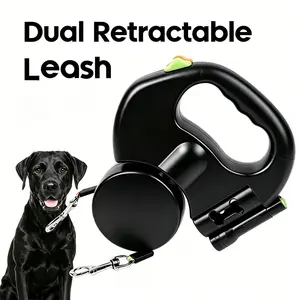 Dual-Head Retractable Dog Leash - Ergonomic Handheld Pet Leash with Reflective Nylon Rope, Anti-Tangle Structure, 1-Touch Locking System for Outdoor Walking, Safe Daily Pet Travel