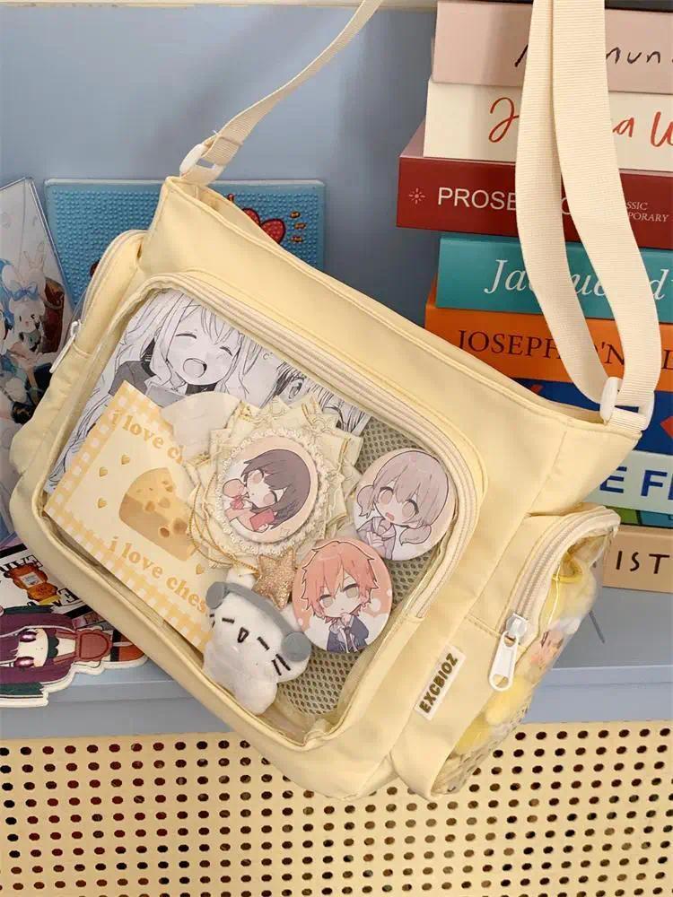 Nylon Aesthetic Transparent Display DIY Basges Students Subculture JK Crossbody Shoulder Bags Casual Sweet Girls Ulzzang Ita Bag