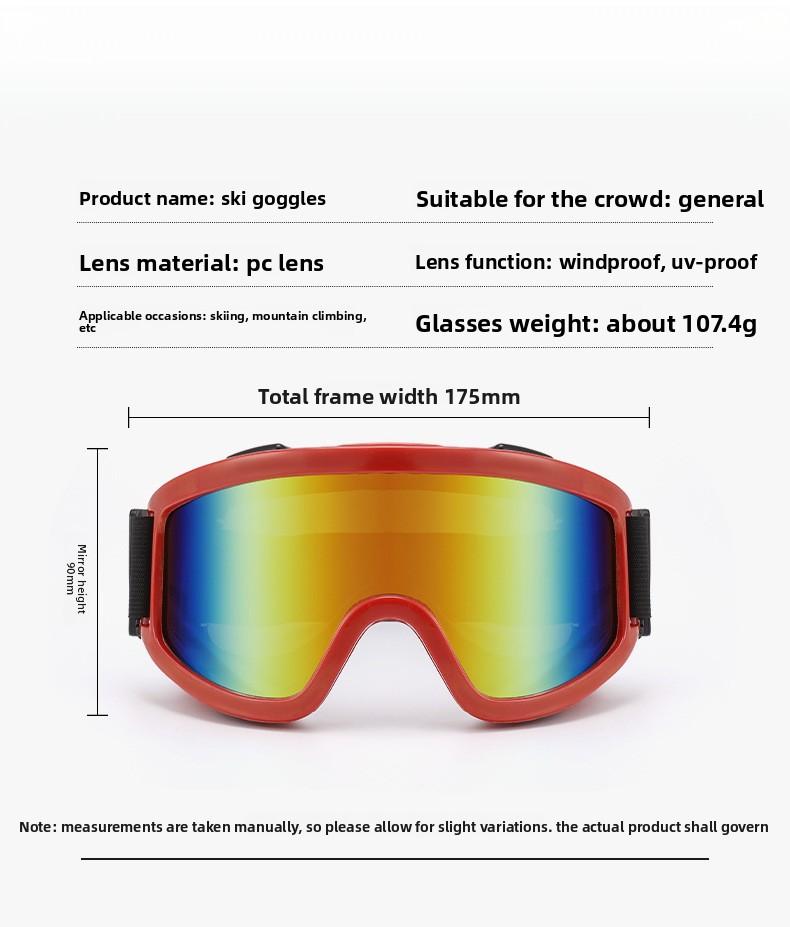Ski goggles, protective eyewear, mountaineering windproof goggles, impact-resistant cycling glasses, ski goggles ski mask