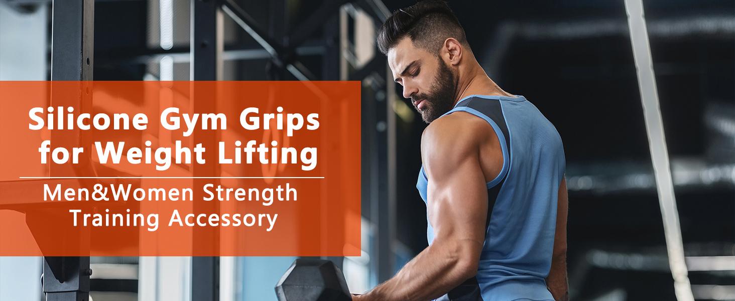 Silicone Gym Grips for Weight Lifting,Workout Gloves for Women Men Alternative,Anti Slip Gym Workout Grip,Rubber Gym Hand Grips-Weightlifting Grips Pad for Barbell,Pull Up,Ryptfit,Training