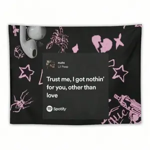 Lil Rapper Peep Tapestry Art Music <Nuts>Album Cover Flag Tapestry For Room Aesthetic Living Room Bedroom Party Decorations College Dorm Decor