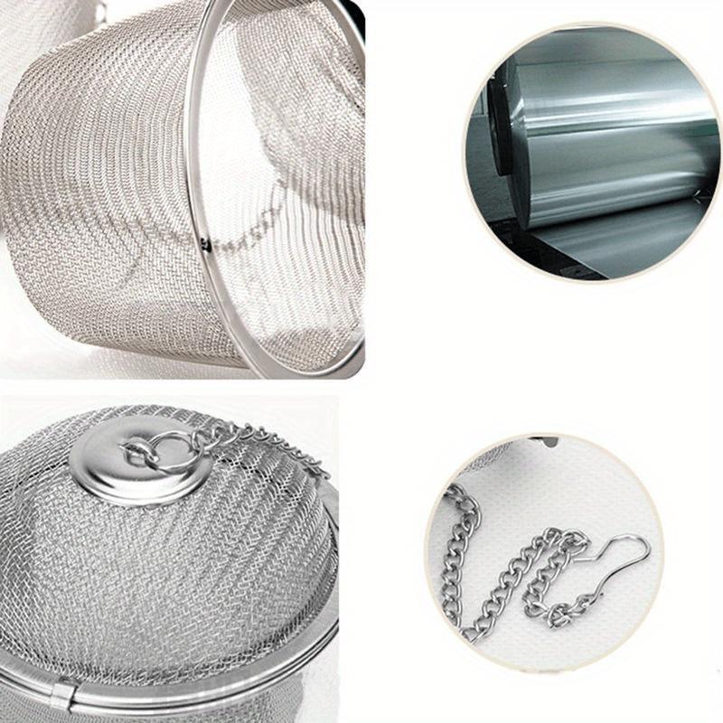 1pc Reusable Stainless Steel Tea & Coffee Infuser Bag with Chain - 304 Stainless Steel Herbal Spice Sachet for Loose Leaf Tea, Coffee, Soup, and Stew - Easy-to-Use Kitchen Filter for Herbs, Spices, and Seasonings, Tea Infuser Bag, Coffee Infuser