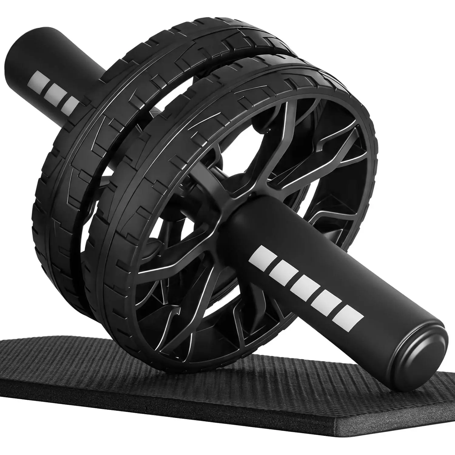 Upgraded Dual-Wheel Ab Trainer Machine, Unisex Functional Ab Roller for Core Workouts, Full-Body Training Equipment with Protective Knee Pad for Home Gym Indoor Use