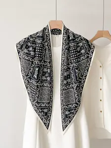 Women's Fashion Triangle Scarf, Elegant All-Over Print Shawl, Versatile Outdoor Wrap, Daily Commute Accessory, Sun Protection Beach Cover-Up