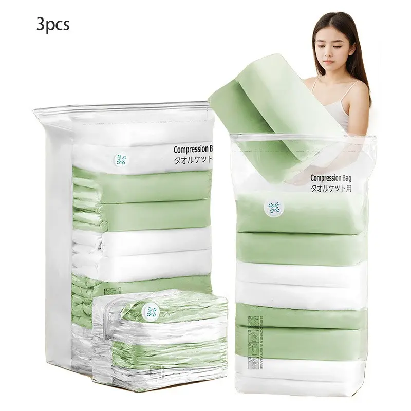 3pcs Dimensional Compression Bags, Large Clothing Vacuum Compression Bags, Travel Clothes, Blankets, Bedding, Quilts, Space Saving
