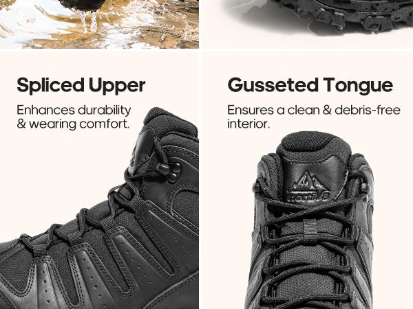 NORTIV 8 Men's Mid Hiking Boots Waterproof Outdoor Trekking Backpacking Camping Shoes