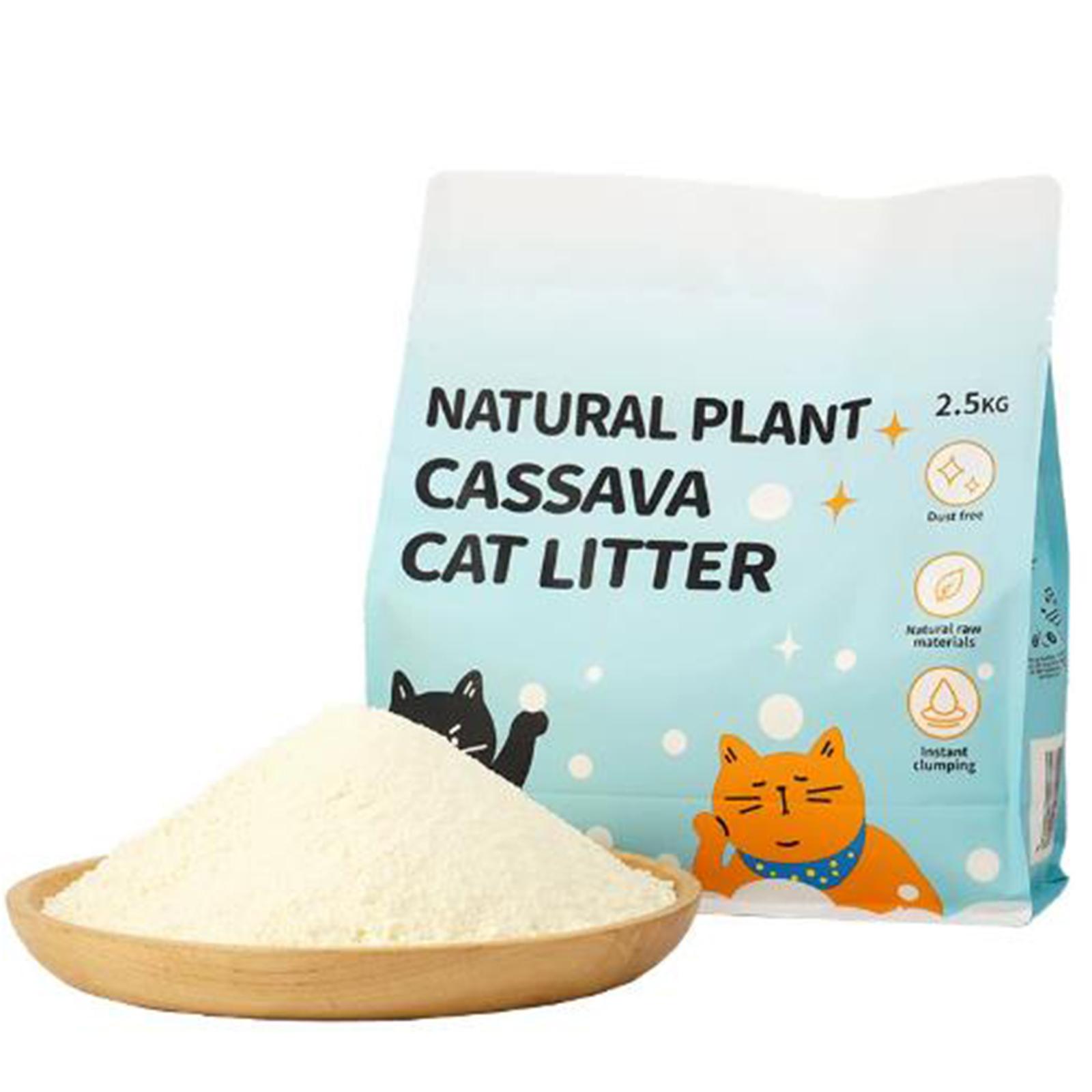 Cassava Cat Litter 2.5kg Safe Low Tracking Kitty Litter, Tapioca Cat Litter for Indoor Cats