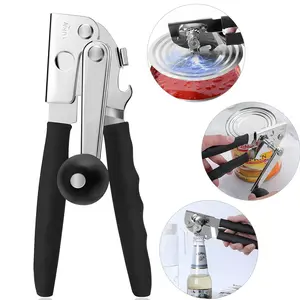 Smooth Edge Safety Can Opener with Magnet, Manual Commercial Handle, Easy to Use Can Opener