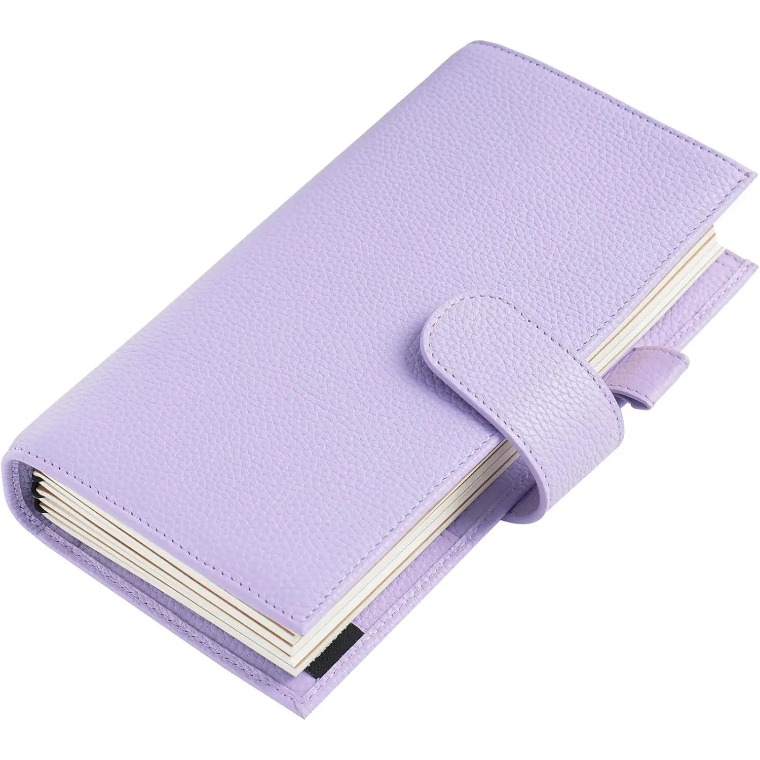 Companion Traveler's Notebook Cover - Upgraded Design with  Pocket (Standard Size, Pebbled-Lavender)