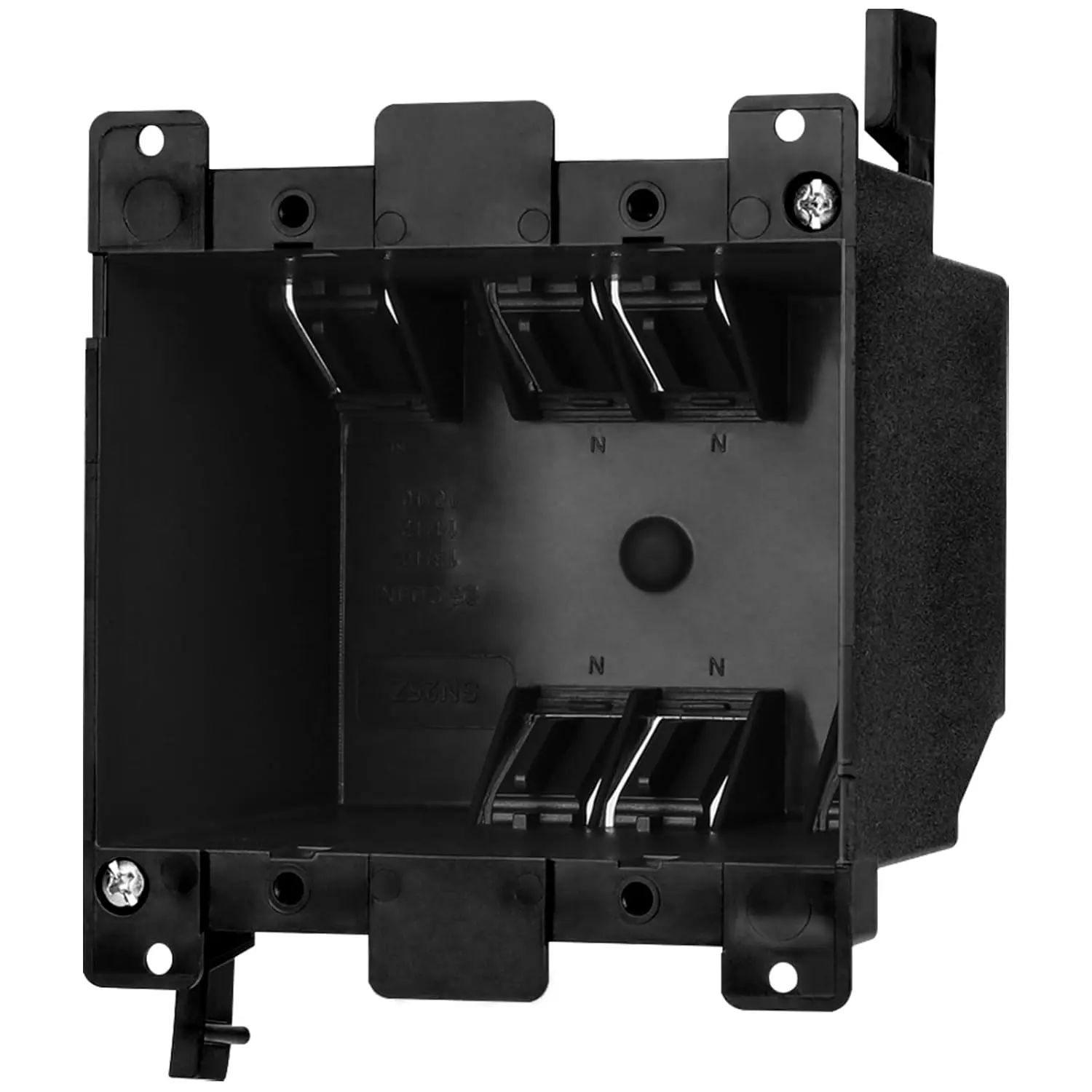 PVC Old Work Box, 2-Gang Electrical Box Deep, 25 cu.in. Old Work Outlet Box, Double Gang Electrical Boxes, Plastic Junction Boxes for Switch, ETL Tested, Fire Rated for 2 Hours (Black-1Pack)
