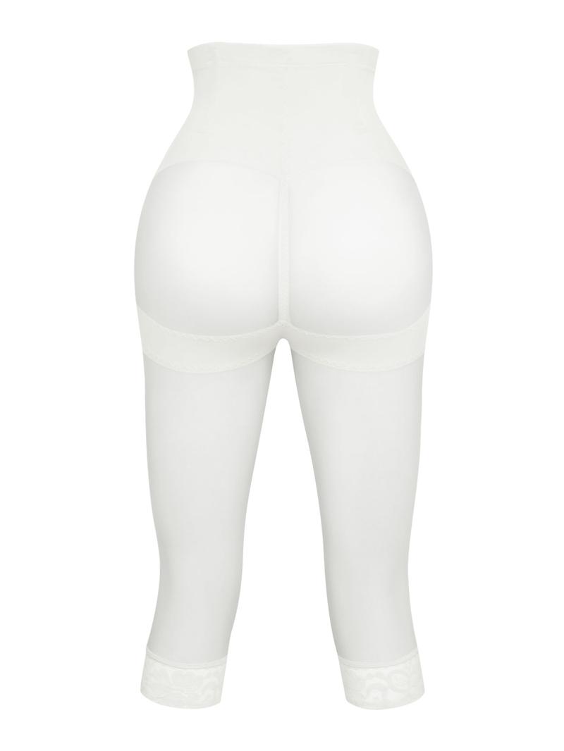 Women's Plain Contrast Lace Sheer High Waist Shapewear Shorts, Breathable Tummy Control Compression Slimming Shorts, High Stretch Shaper for Daily Wear Halloween comfyessentials boxertok underwearhaul tiktokshopbacktoschool tiktokshopblackfriday christmas