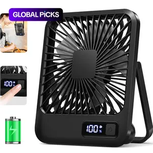 Portable USB Rechargeable Fan, Foldable USB Fan, 180° Folding Personal Fan with Power Display, 5-Speed Ultra-Quiet Table and Handheld Cooling Fan for Home, Desktop and Travel #GLOBAL PICKS