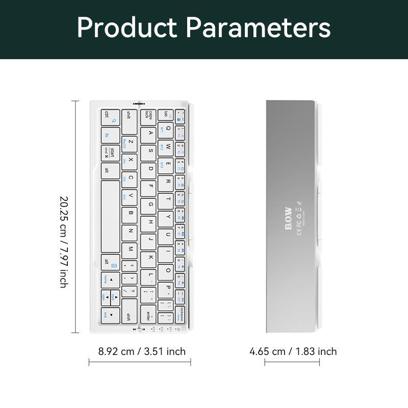 Multifunctional Keyboard Charging Wireless Bluetooth-Compatible Keyboard, Foldable Keyboard With Hidden Stand & Bag, Portable Keyboard For Phone & Tablet, Tech Gadgets