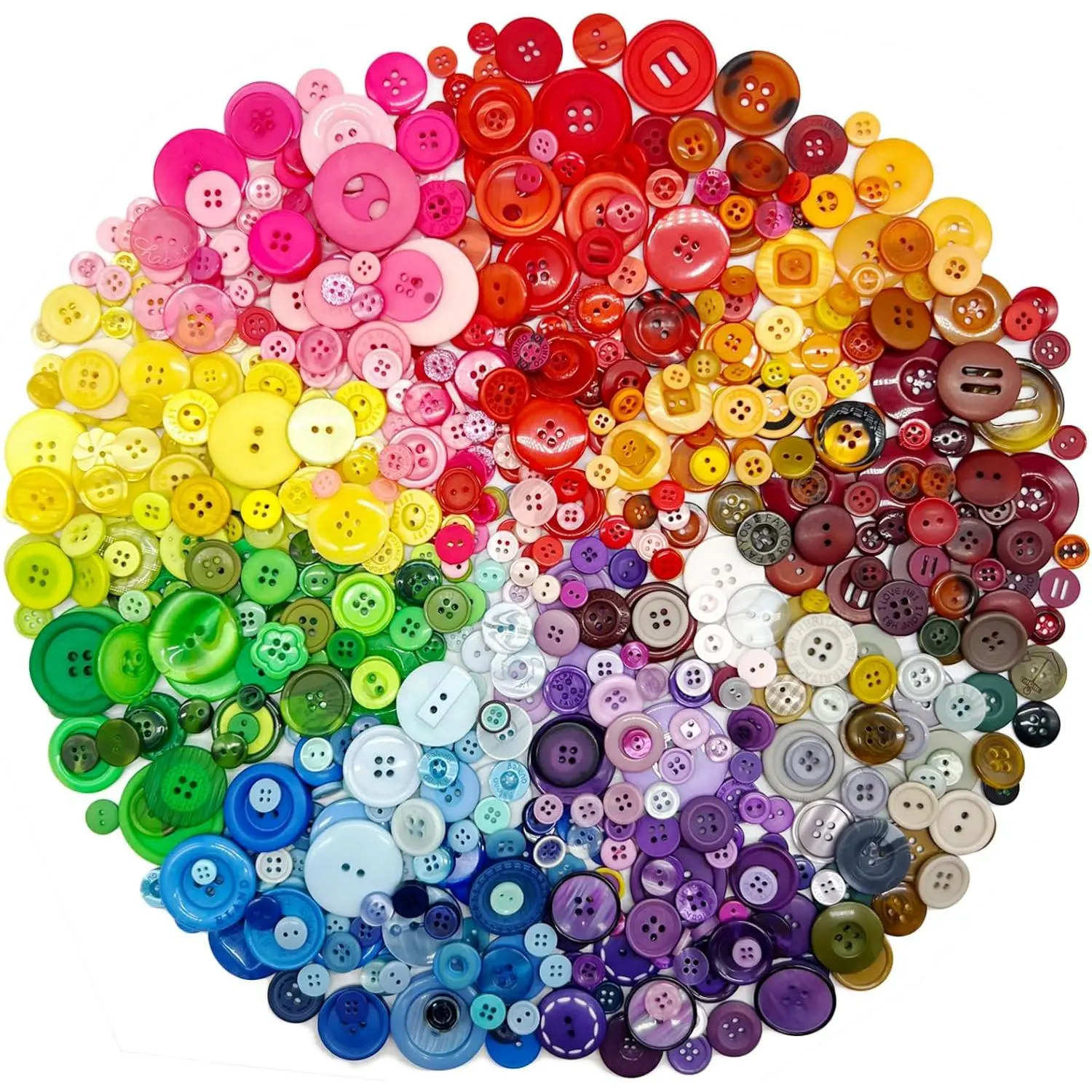 500-700 PCS   Color  Buttons 2 and 4 Holes Round Craft for Sewing DIY Crafts 's Manual Button Painting,DIY  Ornament