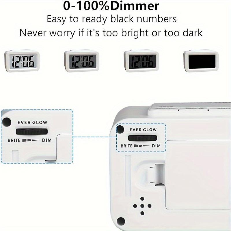 Creative Night Light Smart Alarm Clock, Bedside Silent LED Clock with Adjustable Brightness, Battery Operated Desk Clock for Bedroom, Home, Office, Dorm Room