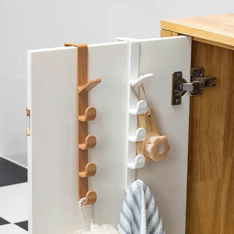 Vertical Plastic Door Hook, 3 Counts Door Back Hanging Hook, Multifunctional Home Storage Hook, Clothes Bag & Hat Hanger, Dorm Essentials, 2024 Storage Organizer