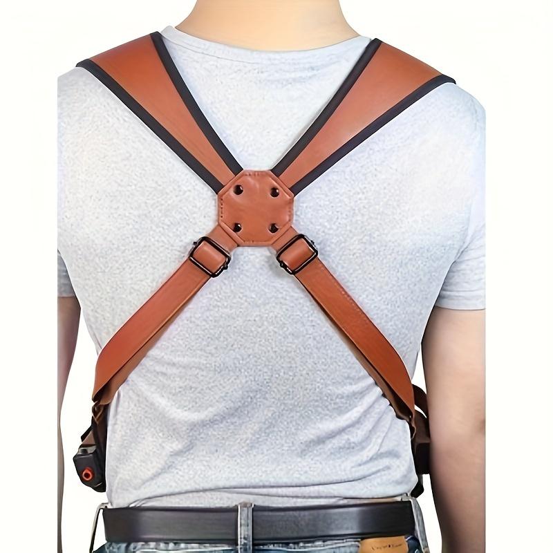 Vertical Shoulder Holster - Adjustable PU Leather Concealed Carry Holster with Double Magazine Pouch for Most Kinds of Pistols, Universal Fit and Easy Access