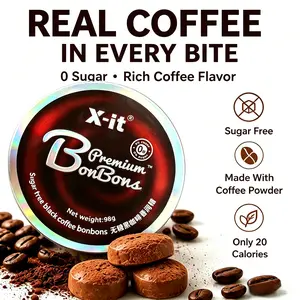 X-it Coffee Mint Candy 88g – Refreshing Coffee & Mint Hard Candy with Vitamin C, Original or Sugar Free, Great for Driving, Work, Study and Travel