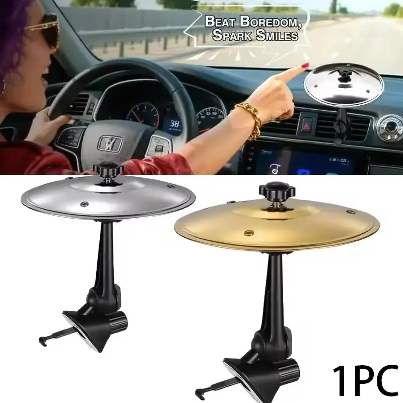 1pc Car Crash Cymbal Musical Air Vent Mini Drum Car Hand-shooting Cymbals Musical Instrument Toy Auto Interior Accessories Car Interior Decor