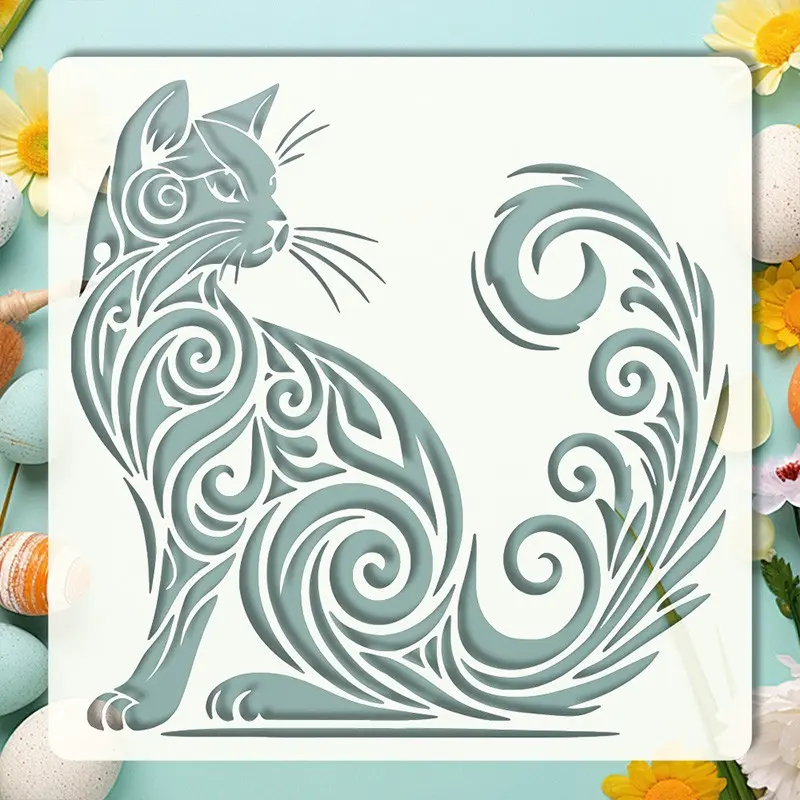 DIY Cat Stencil for Painting 🎨 Satisfying ASMR Craft Hobby | Perfect Scrapbooking Template for Beginners 🐱